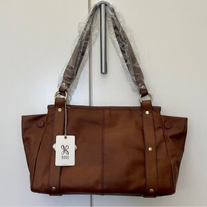 Hobo Brown Leather Shoulder Tote Bag